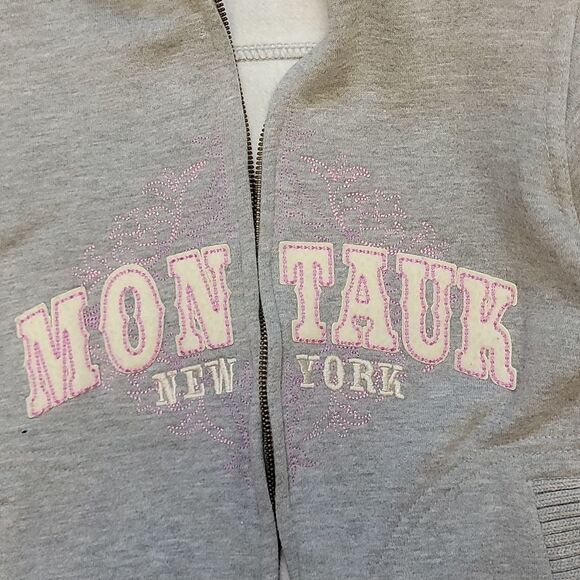 Gray with Cream & Pink Embroidary Zip-Up Jacket Size S - Picture 4 of 10